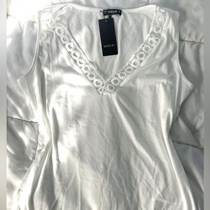 Sheilay White V-neck Tank Top
